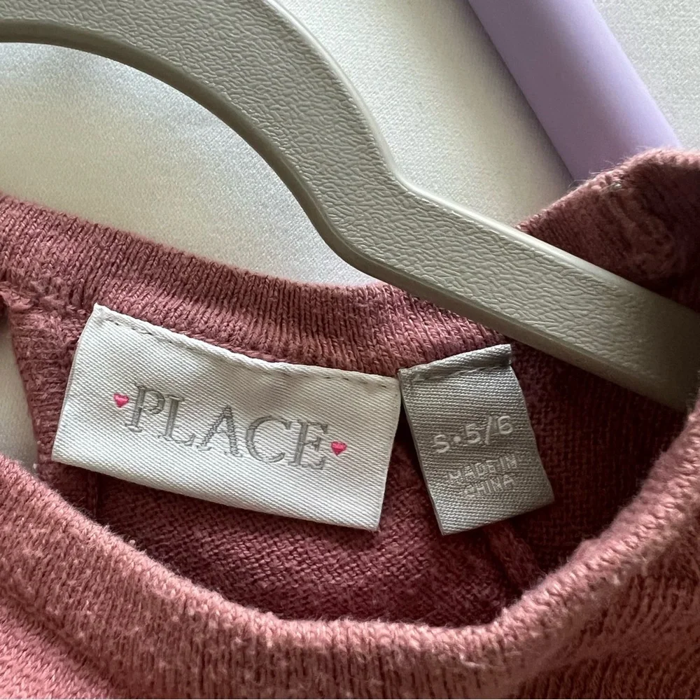 The Children's Place Girls Sweater‎ With Cat Face and sequins Size S 5/6